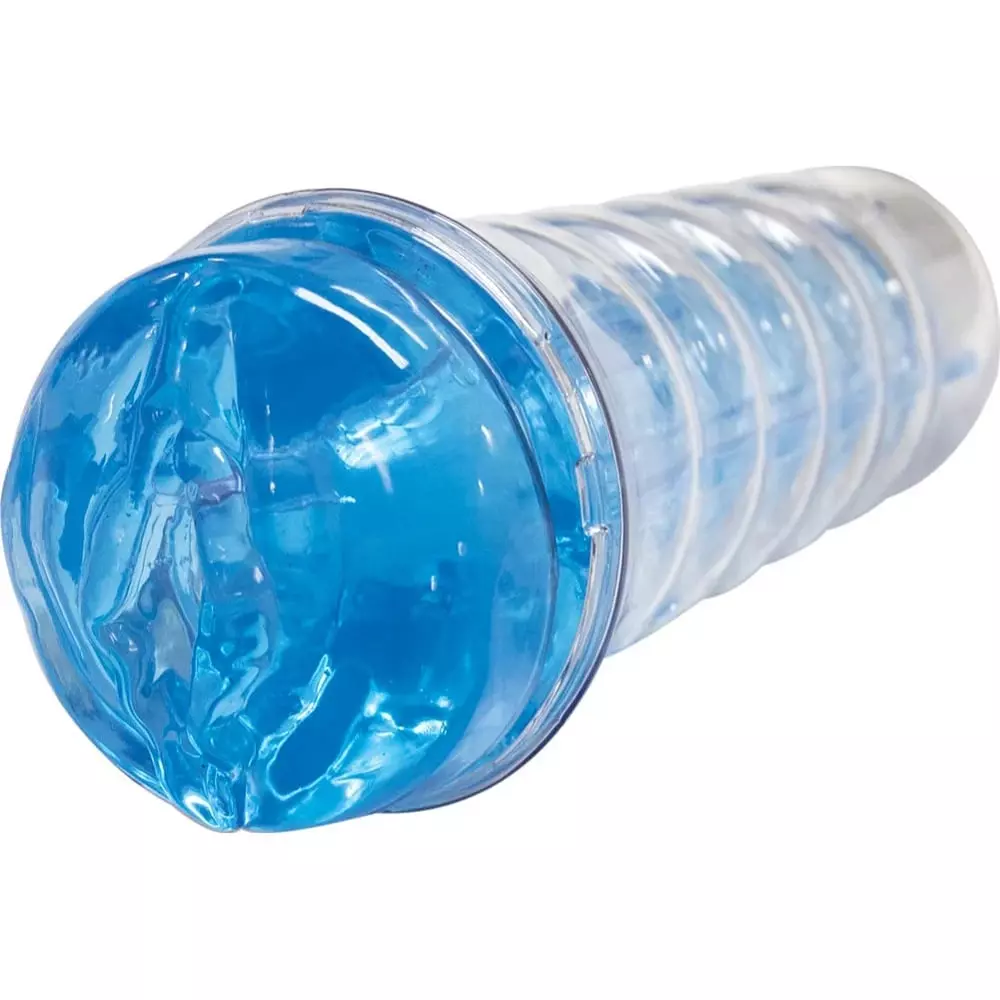 Dream-Lite Crystal Vagina Realistic Handheld Masturbator - Blue